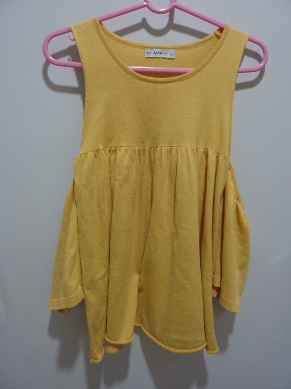 ZARA  KNIT Women Off-The-Shoulder  Sleeve BOHO  Seamless Top SZ-S